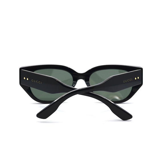 Gucci Black Cat-Eye Sunglasses with Dark Green Lenses - Picture 6 of 10
